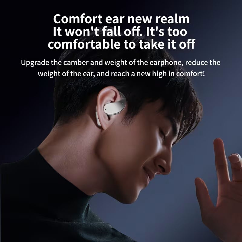 Wireless Bone Conduction Headphones Bluetooth 5.4, Open Ear Sports Earbuds with 80H Battery & LED Display, Stereo Bass Noise Cancelling Mic, Ideal Father's Day Gift for, Independence Day Gift
