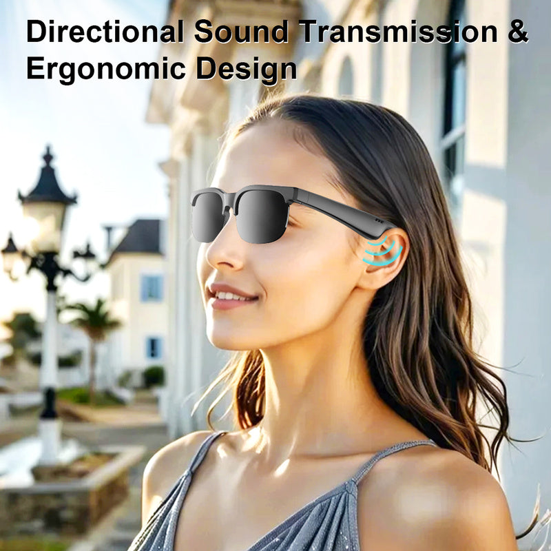ANKRIYUL Wireless Smart Glasses, With Audio and Voice Call Functionality, Suitable for Outdoor Travel Riding Driving Fishing Office Wear, for Making Calls and Listening to Music