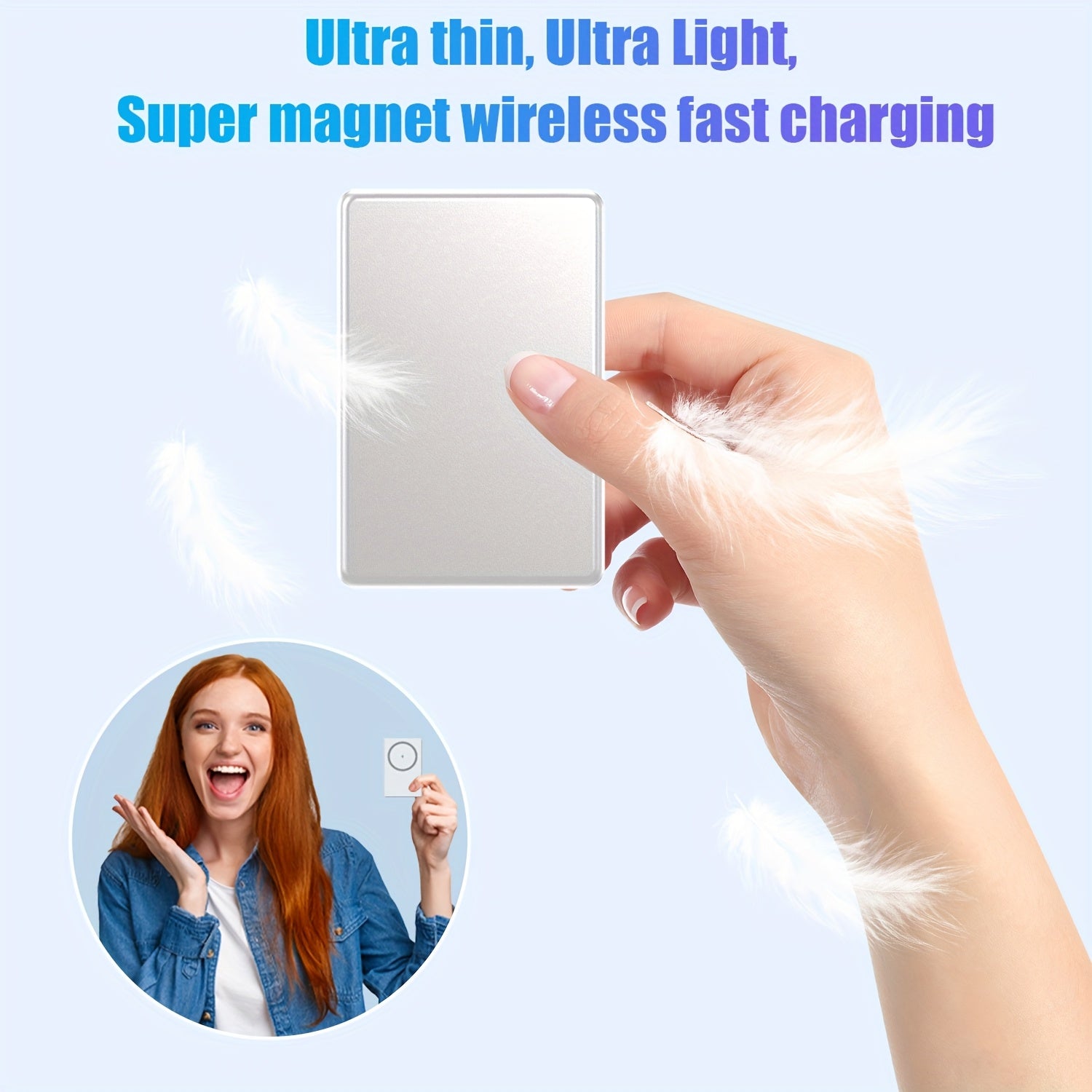 19.25W Charge, Magnetic Wireless Charge Mobile Power Supply, 5000mAh Mah Charging Bank