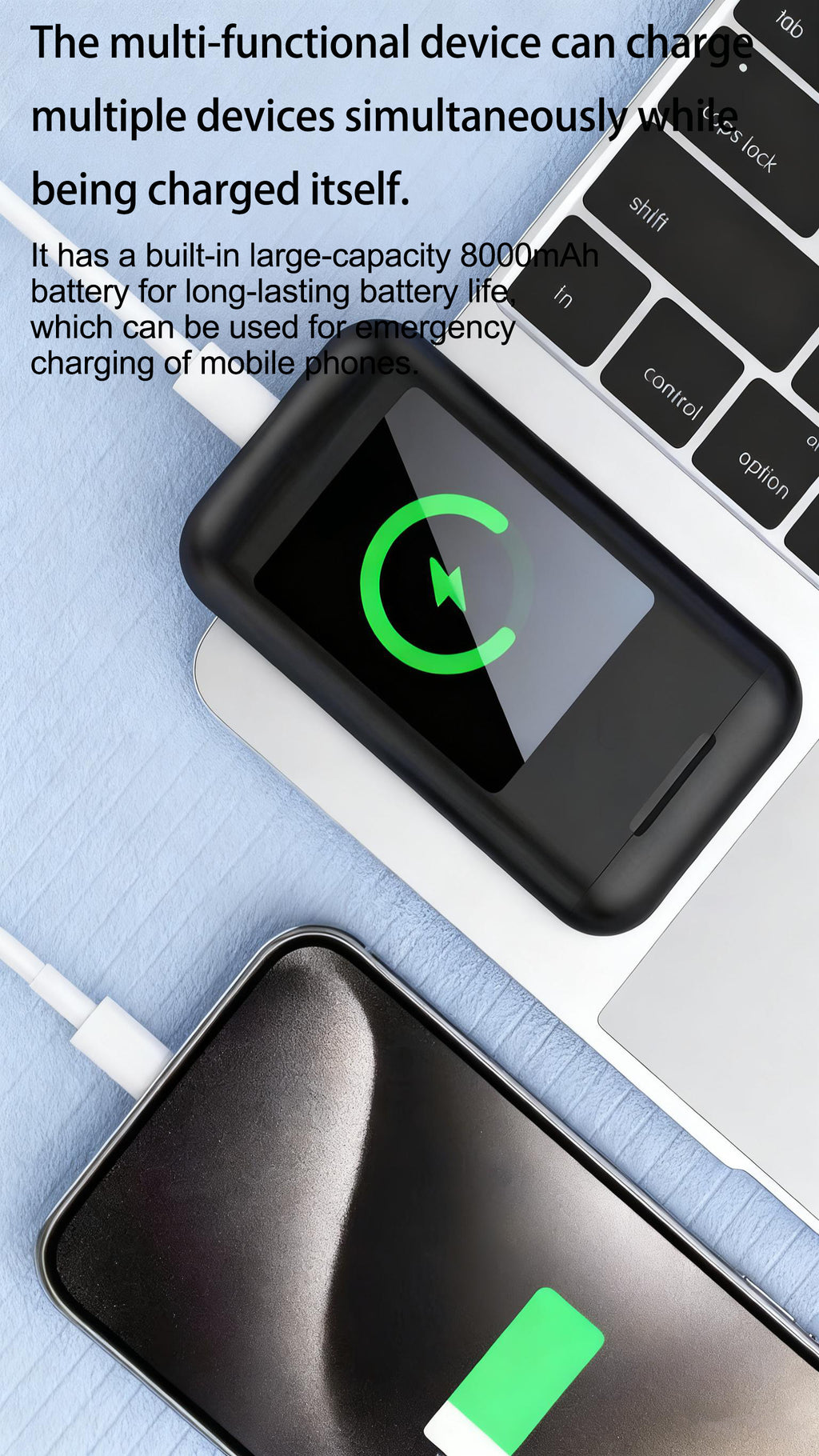 The New 3-in-1 Wireless LED Touch-screen Rechargeable Multimedia Earphones Feature HiFi Stereo Sound, Multiple EQ Sound Modes, And A Long 5000mAh Battery Life, Making Them Suitable for Travel, Outdoor Activities, And Work.