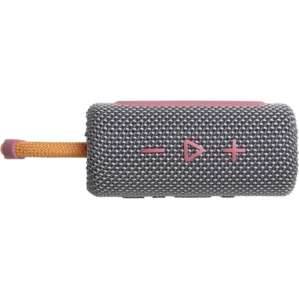 JBL Go 3 Portable Mini Bluetooth Speaker – Big Audio & Punchy Bass in a Pocket-Size Design, IP67 Waterproof & Dustproof for Shower/Beach/Pool, Up to 5 Hours Playtime per Charge, Rugged Fabric & Durable Housing, Integrated Carry Loop, USB-C Fast Recharge,