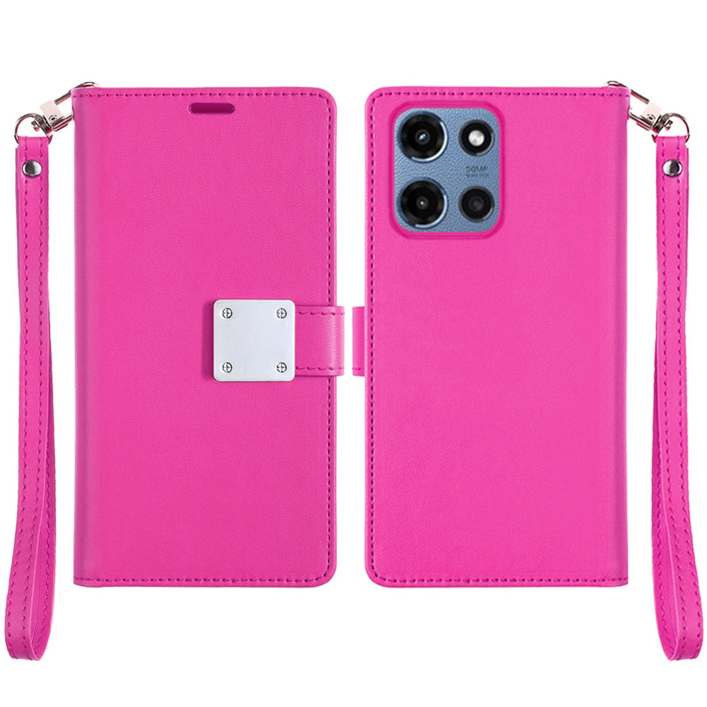 For Motorola Moto G 5G 2025 Phone Case, PU Leather Wallet Stand ID Card Holder Cover