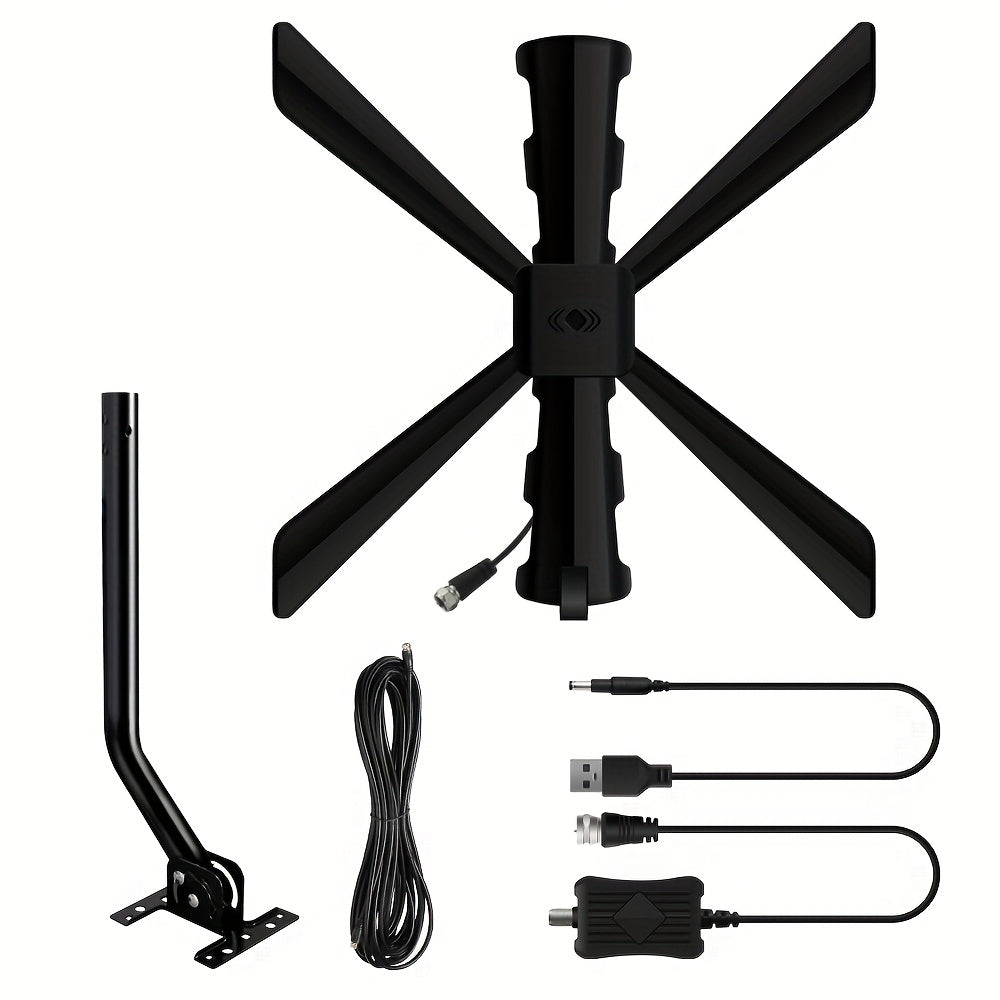 2026 TV Antenna for Tv Antenna Indoor/Outdoor Up to 150+ Miles Range, for Local Channel with J Mount Included for Attic or Outdoor(Black)