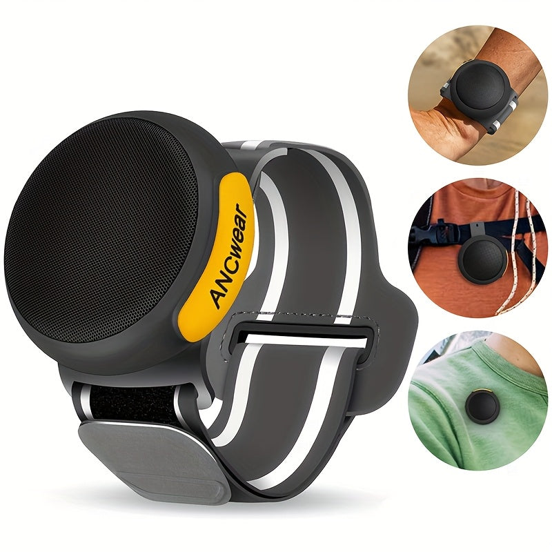 Ancwear Wireless Speakers That Can Be Worn Or Clipped On, Featuring TWS Dual Pairing, Designed for Portability And Outdoor Activities Like Motorcycling, Cycling, Hiking, And Running