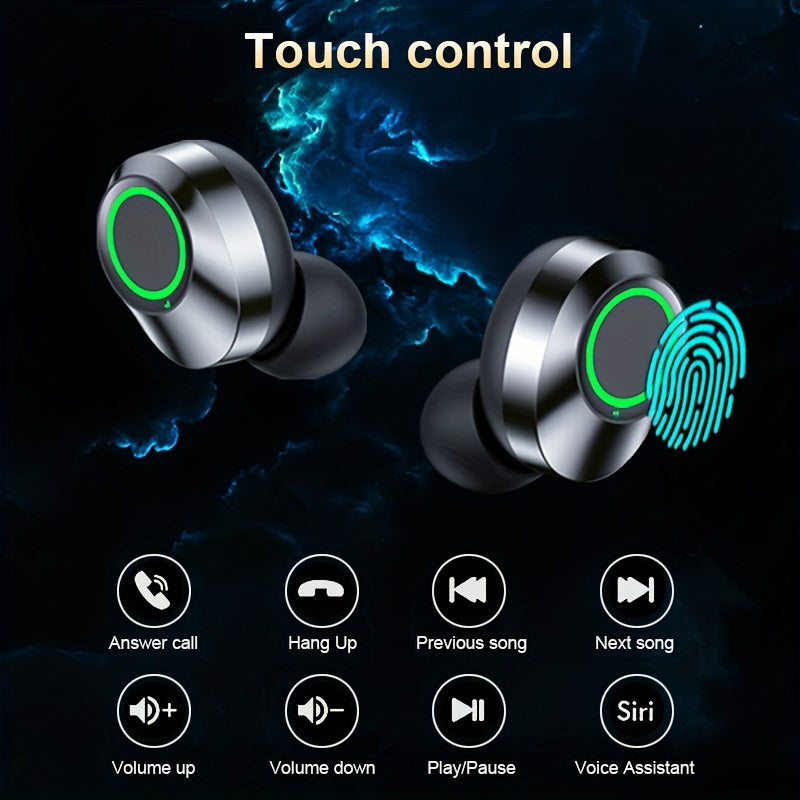 Wireless Earbuds with Digital Display, BT 5.4, HiFi HD Stereo & Noise Cancelling for Calls, USB-C Charging, App & Volume Control, Anime Design, Durable Plastic - Comfort Fit for Adults, Fashion Mirror Design, Communication Enhancement, Gift Idea
