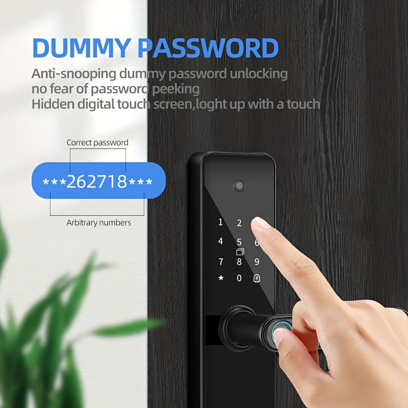 Smart Door Lock, Biometric Keyless Entry Door Lock, with Application, Keyless Entry Door Lock, Fingerprint Door Lock, with Numeric Keypad, WiFi Smart Fingerprint Door Lock, with Wide-angle Camera Suitable for Homes, Rentals, Offices, And Hotels