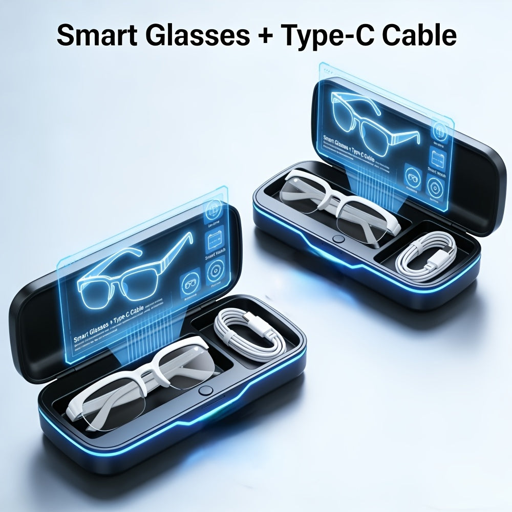 2026 New AI Smart Glasses, These Glasses Offer Real-Time Translation Across Various Languages. They Are Innovative Audio Glasses Featuring Integrated Microphones And Speakers, Designed For Wireless Music Playba Mother'sDayGifts