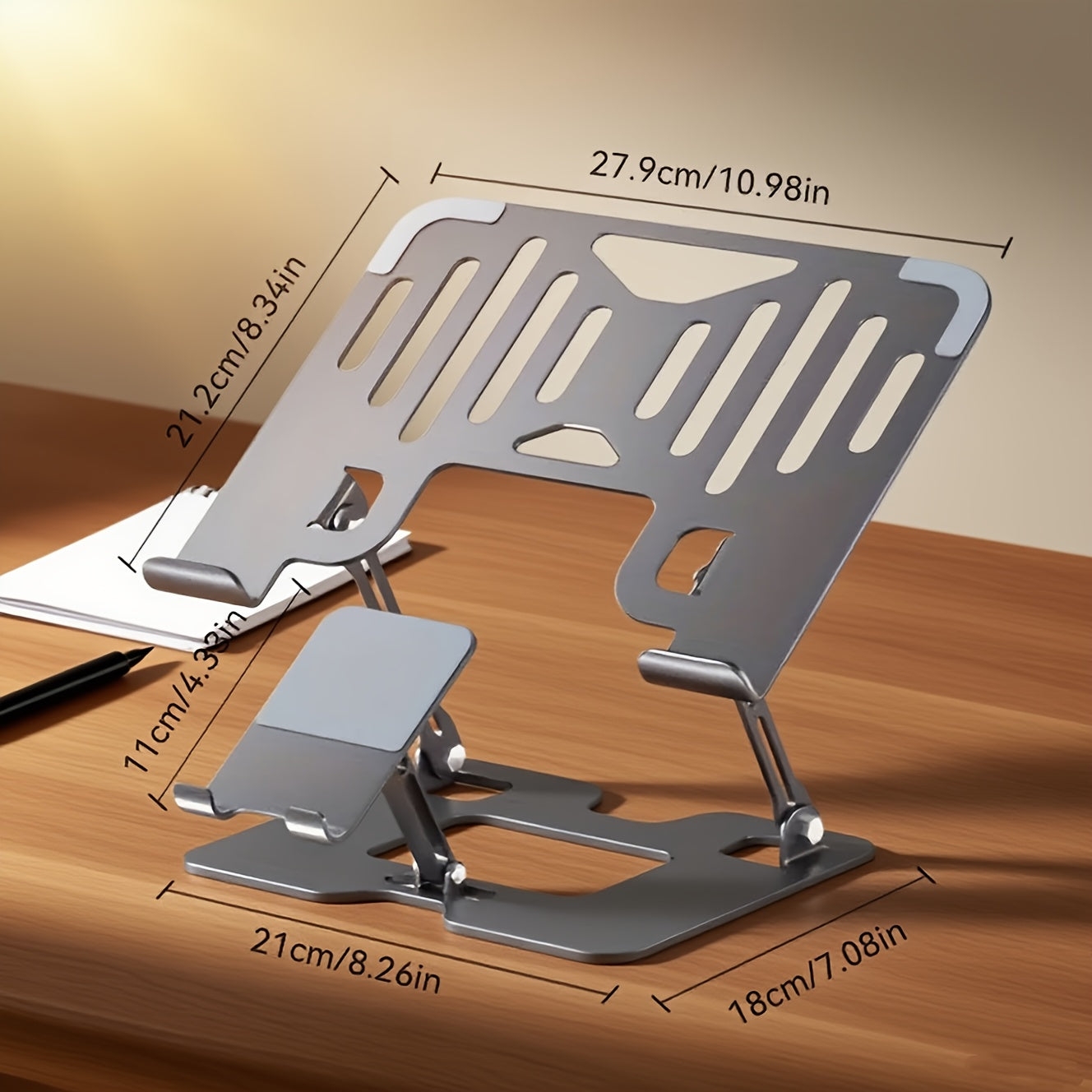 Laptop Stand, Adjustable Computer Stand, Mobile Phone Stand, 2-in-1 Adjustable Carbon Steel Laptop And Mobile Phone Stand, Ergonomic Tablet Stand, 180° Height Adjustment, Foldable And Portable Computer Stand, Essential For The Office