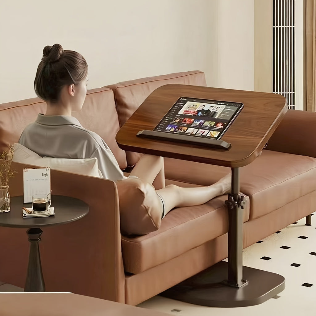 1. Rotatable And Adjustable Laptop Stand Desk for Bed - Black/Walnut, Featuring A Support Rod And Angle-adjustable Design, Perfect for Working On Sofas Or Beds, Breakfast Trays, Home Offices, Movie-watching Setups, And Easy Placement Anywhere