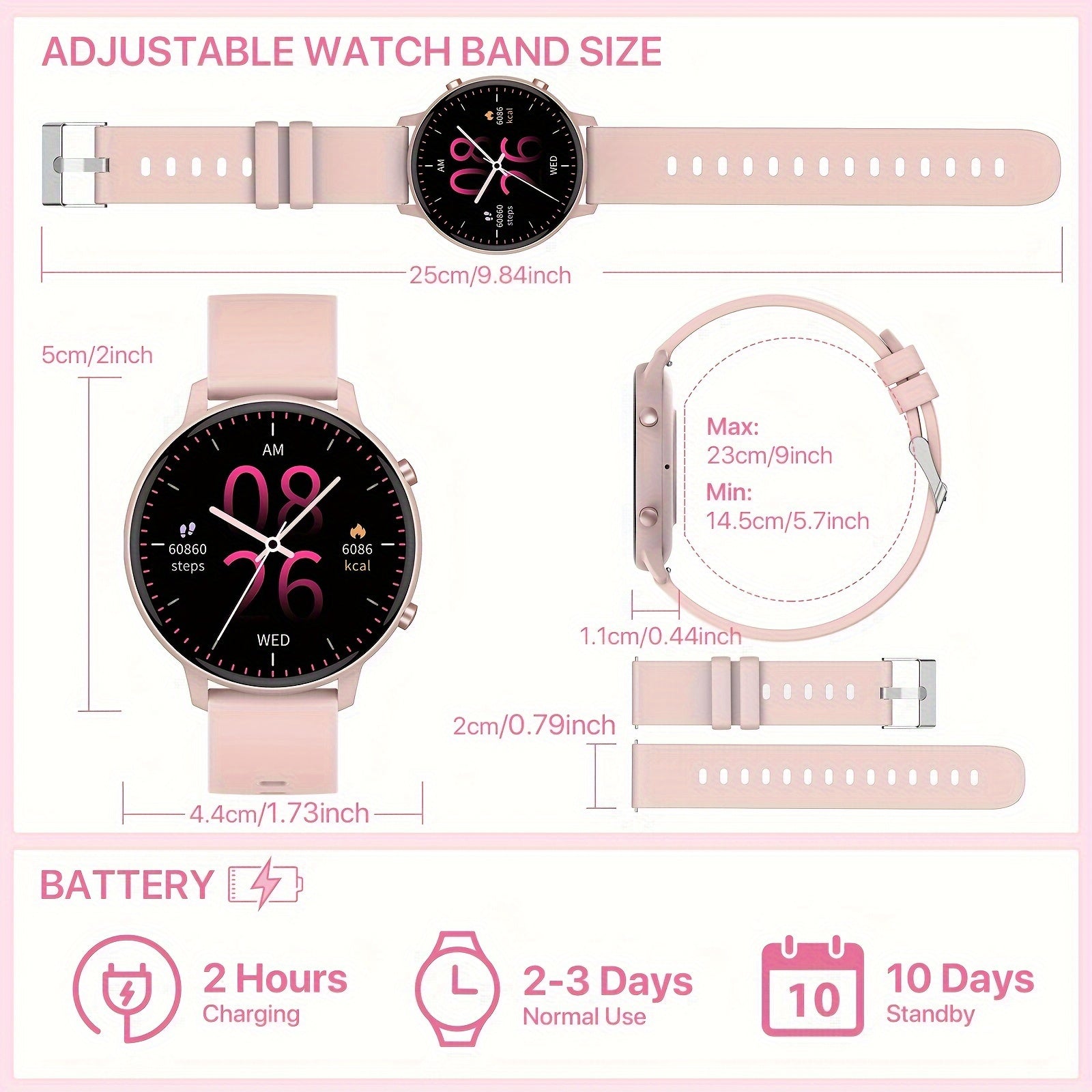 Smart Watch Gift for Women, 1.39-inch Full Touch Screen, Smart Call Watch with Answer and Make Call for iPhone and Android Phones, Message Push, Fitness Tracking Watch, Pedometer, Distance, Calories, 100+ Sports Modes, Sports Smart Bracelet, Weather, Stop
