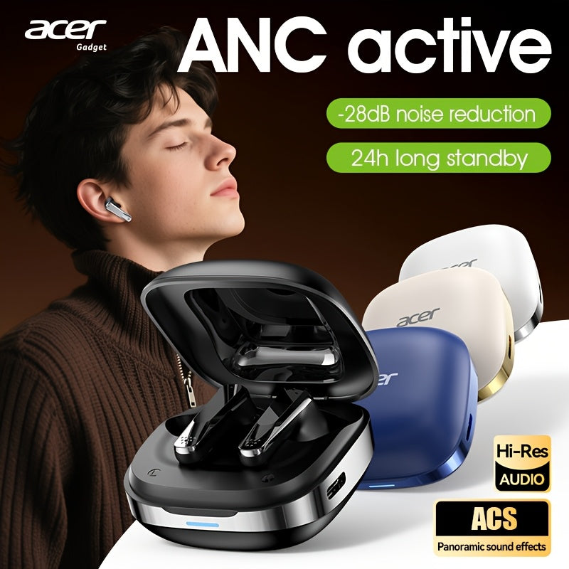 Acer New Wireless Wireless Earbuds, Mini In-Ear Headphones, With Noise Cancelling Microphone, Portable Lightweight Design, Long Battery Life, Wireless 5. 4 Headset Bass Stereo, Touch Control, Suitable For Phone Laptop Pad Mobile, Exercise
