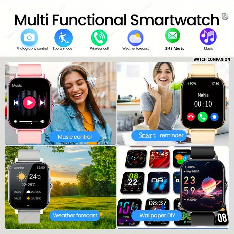 The Perfect Gift for Family And Loved Ones In 2025! A Beautiful And Elegant Smartwatch with Wireless Calling/answering, Multiple APP Message Reminders, Sports Mode, USB Rechargeable, Comes with A Metal Strap, Music Player, for Android And iPhone