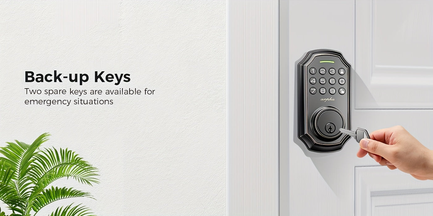 Arpha Special Offer! Smart Lock - 100-digit Privacy Passcode Combination, Keyless Entry, Automatic Locking/unlocking, Easy Installation, Available in Black and Silvery, Low Battery Alarm, Safe and Reliable, Protects Privacy, Smart One-key Locking