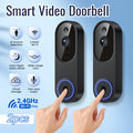 2pcs/ Smart Video Doorbell, Two-Way Voice, Real-Time Viewing, 2.4G/5G WIFI Wireless Connection, 720P Color Night Vision, AI Vehicle And Person Detection, 166° Full View Screen, 1pc Multi-Combination, No Wiring Required