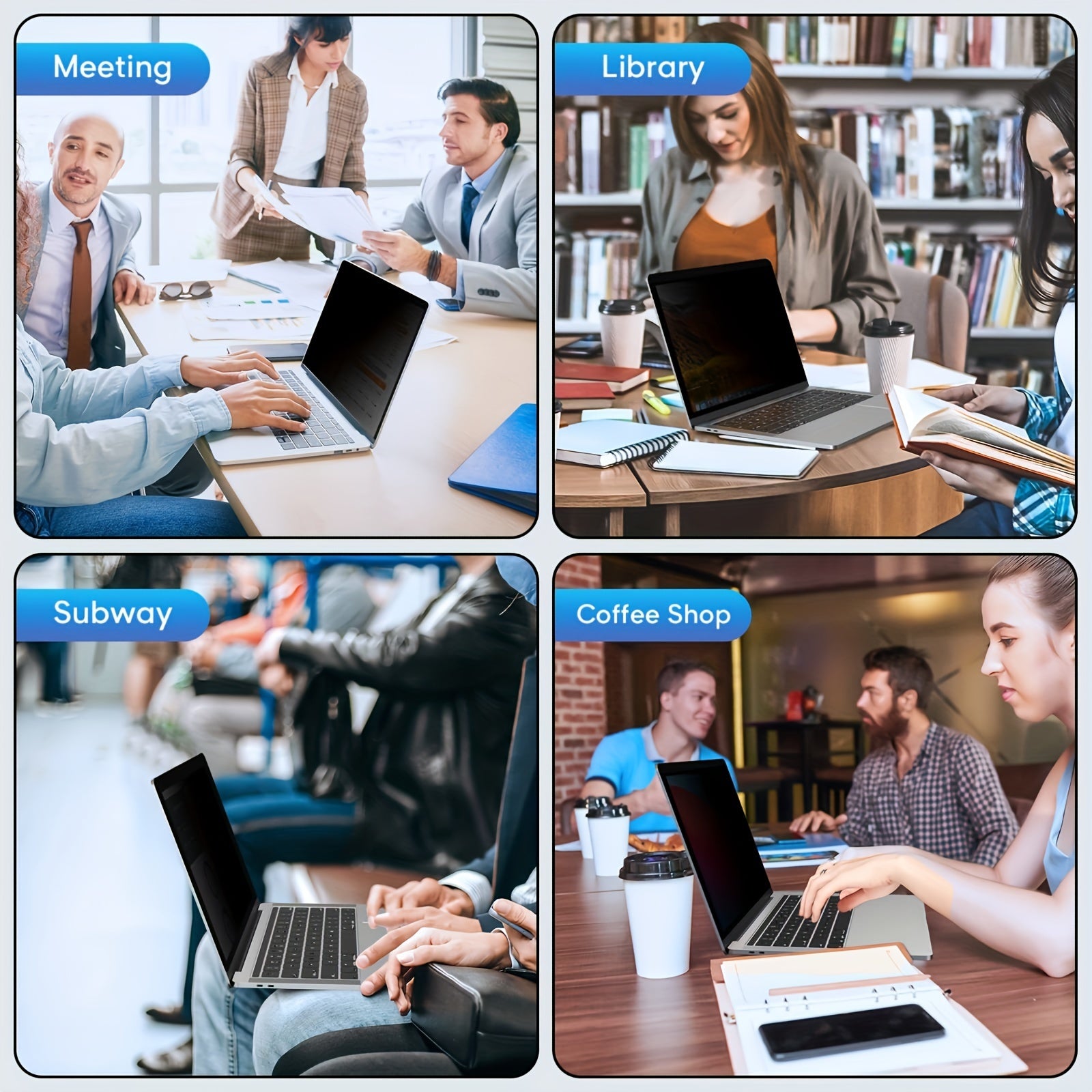 Privacy Screen Protector That Blocks Blue Light for Macbook Air 13.3" (2018-2021) And Pro 13.3" (2016-2022) - Reduces Glare, Alleviates Eye Strain, And Features a Multi-Layer Protective Film