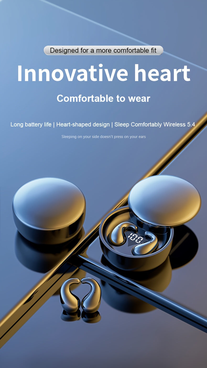 Ultra Thin Bluetooth Earphones, Wireless Earphones, Invisible Sleep Earphones, No Latency Gaming, Intelligent Noise Reduction, Ultra Long Battery Life, Mini Sleep Earphones, Ultra Long Standby, Comfortable to Wear, Bluetooth 5.4 Earphones, Suitable for Wo