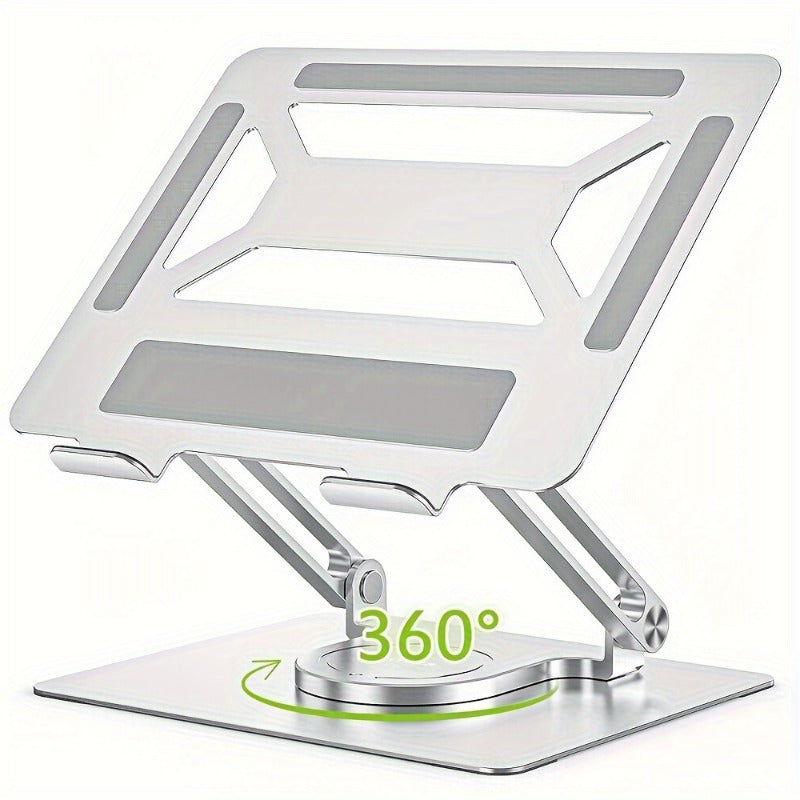 Laptop Stand, Adjustable Ergonomic Foldable Computer Stand with 360° Swivel Base, Compatible with All MacBook Pro/Air and Laptops up to 17 Inches
