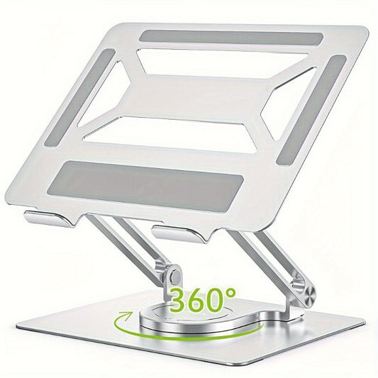 Laptop Stand, Adjustable Ergonomic Foldable Computer Stand with 360° Swivel Base, Compatible with All MacBook Pro/Air and Laptops up to 17 Inches