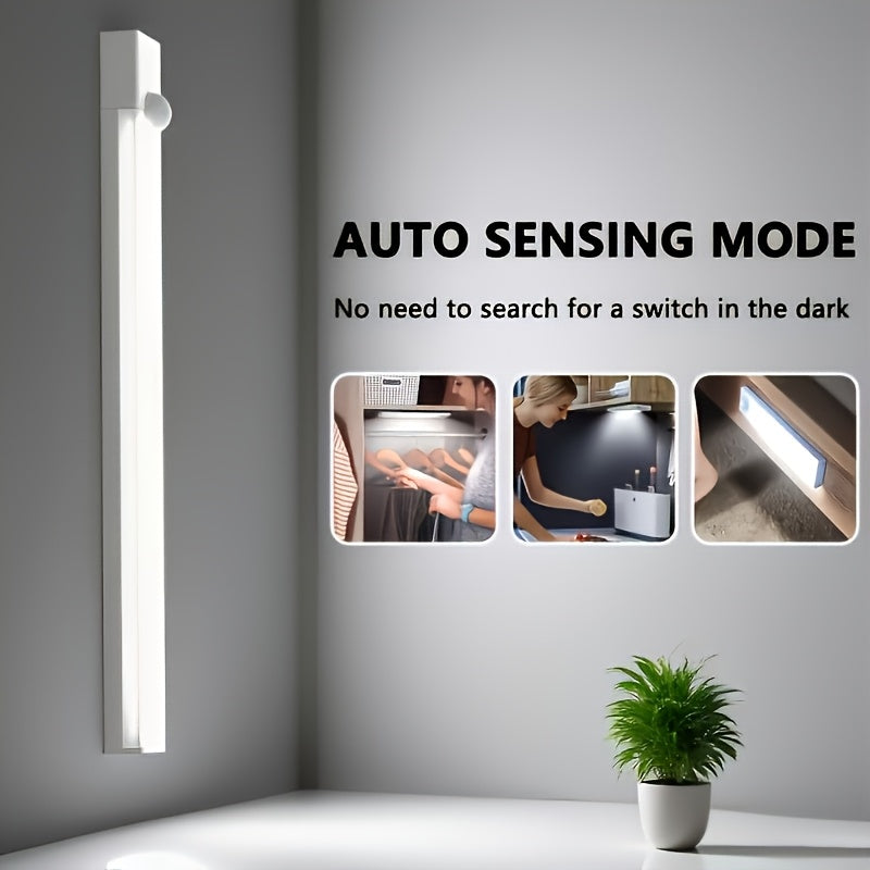 [Intelligent LED Motion Sensors] 3/6/12Pcs Intelligent LED Motion Sensors - Dimmable Cabinet Lights, USB Charging, 3 Adjustable Modes, Intelligent Night Lights, Suitable for Bedrooms, Stairs, Kitchens, Piano Rooms, And Dance Studios