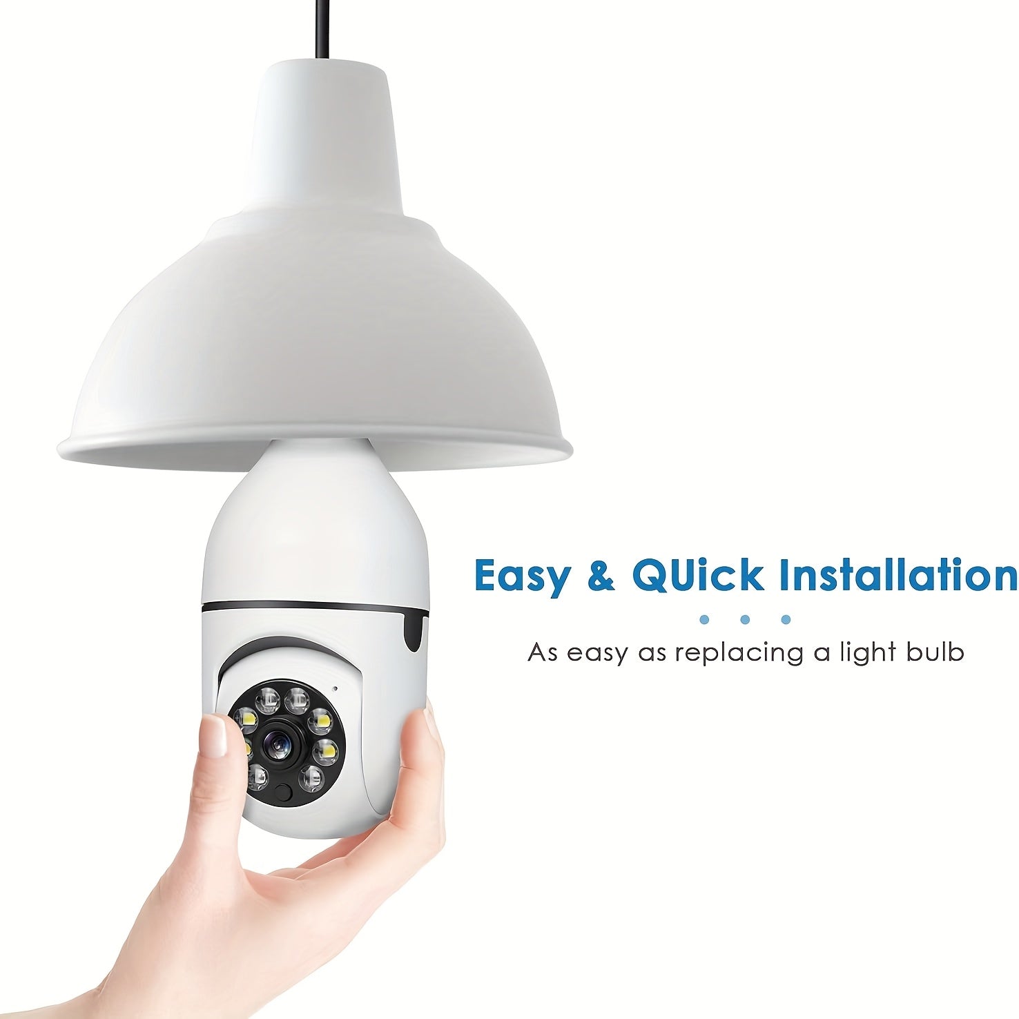 2pcs 4MP Light Bulb Security Cameras, IP54 Protection Rating, Full-Color Night Vision, Motion Detection, Two-Way Audio, E27 Thread WiFi Camera, Wide-Angle Lens, Real-Time Video Streaming And Remote Monitoring,