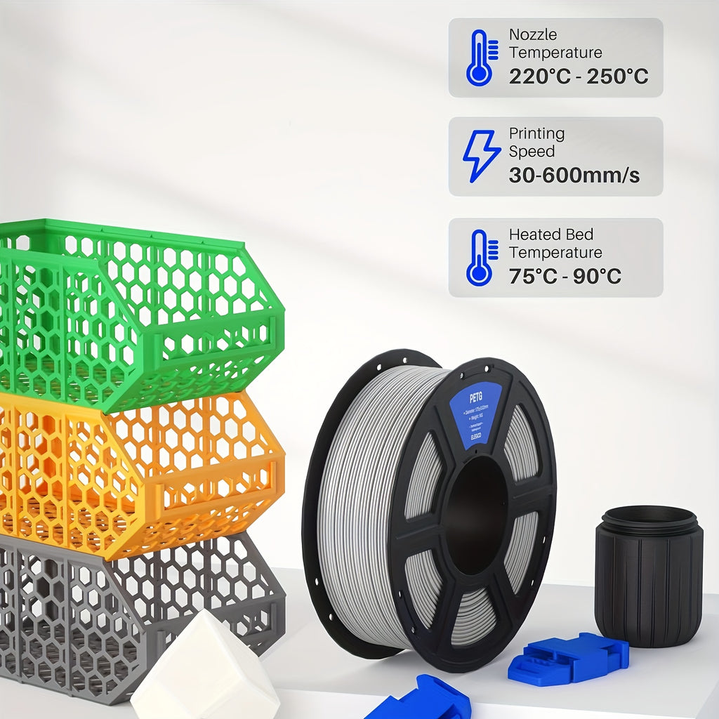 [PETG Filament 1.75Mm] KELEIDI 3D Printing Consumables PETG Filament Consumables, 1.75Mm, High-Speed Printing, High Precision, Strong Toughness, Neat Wiring, 1000 Grams (2.2 Pounds), Suitable for Most FDM Printers