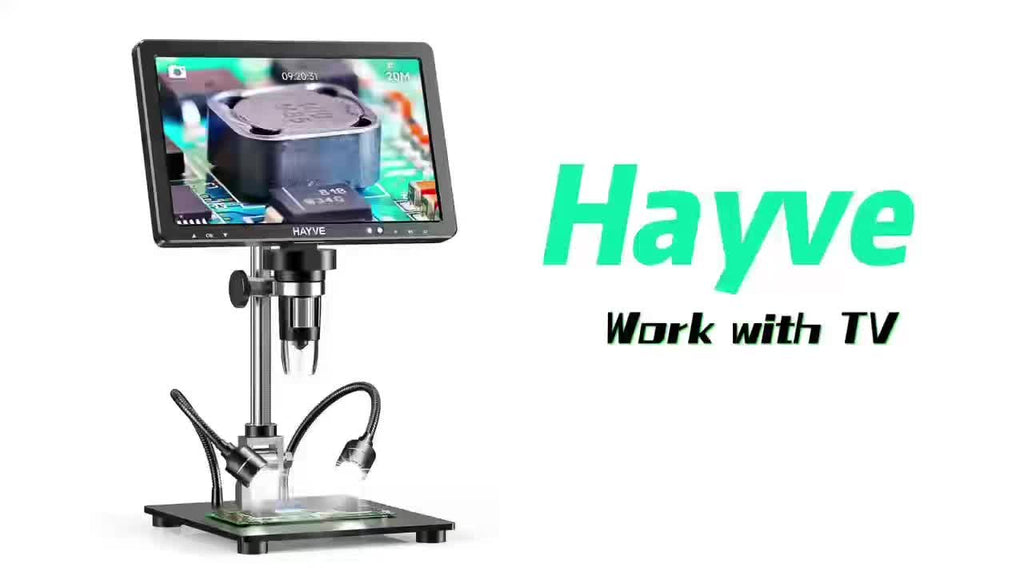 10.1-Inch Digital Microscope, 2000X Coin Microscope with IPS Screen, 20Mp Electronic Soldering Microscope, Comes with 10.4-Inch Extended Stand, Can Be Viewed on Computer, a Gift for Men on Holidays