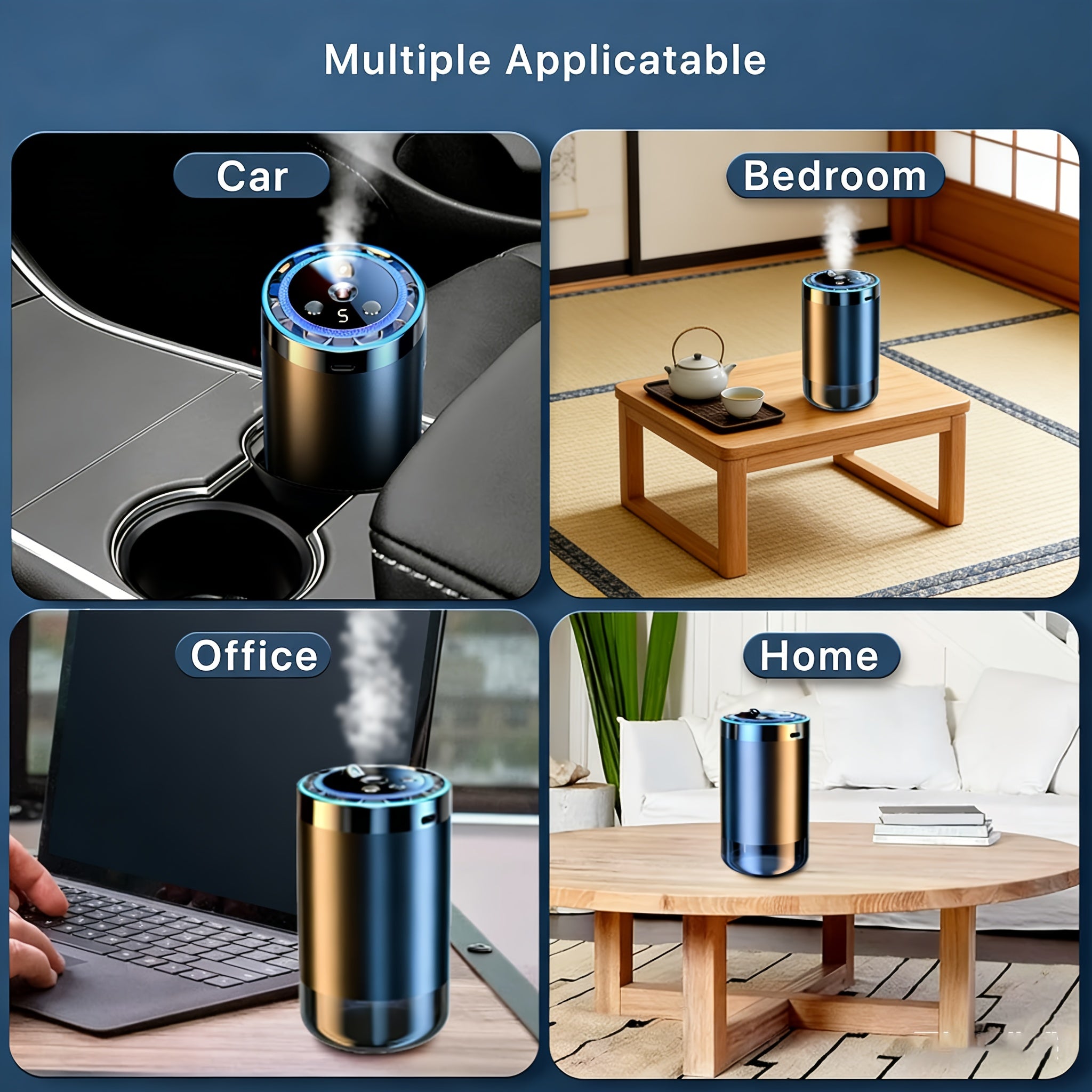 [Ideal Gift] Smart Car Air Freshener With Aromatherapy Features, Featuring A Dynamic Light Display And A Starry Sky Mode, Portable Car Air Humidifier, USB Charging, Suitable For Any Car Model, Ideal Car Gift And Holiday Gift, Car Additions