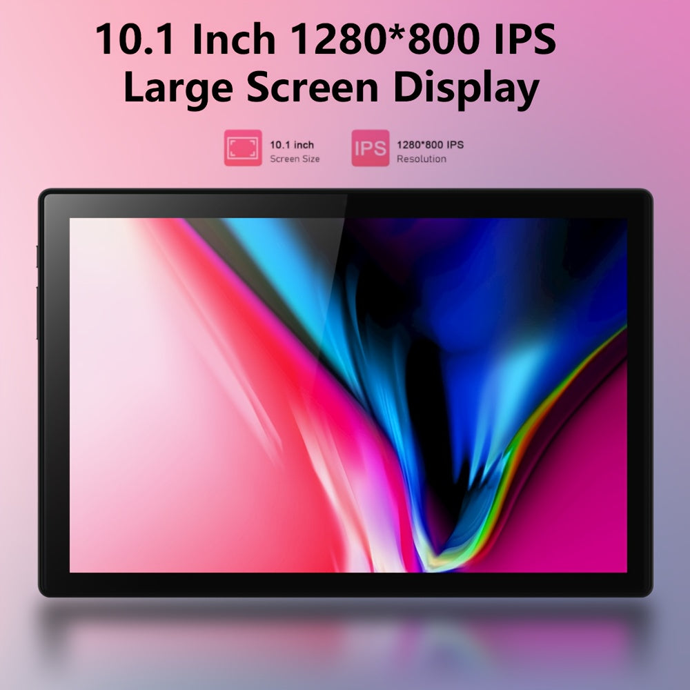 Andriod Tablet PC 6GB (3GB+ 3GB Expand) RAM 128GB ROM 5G WiFi TYPE C Charge 10. 1 Inch Display Touch Screen Dual Cameras with Pink Keyboard Mouse Protective Case Pen(pen Without Battery) New Android Tablet PC Mini 2in 1 Tablet