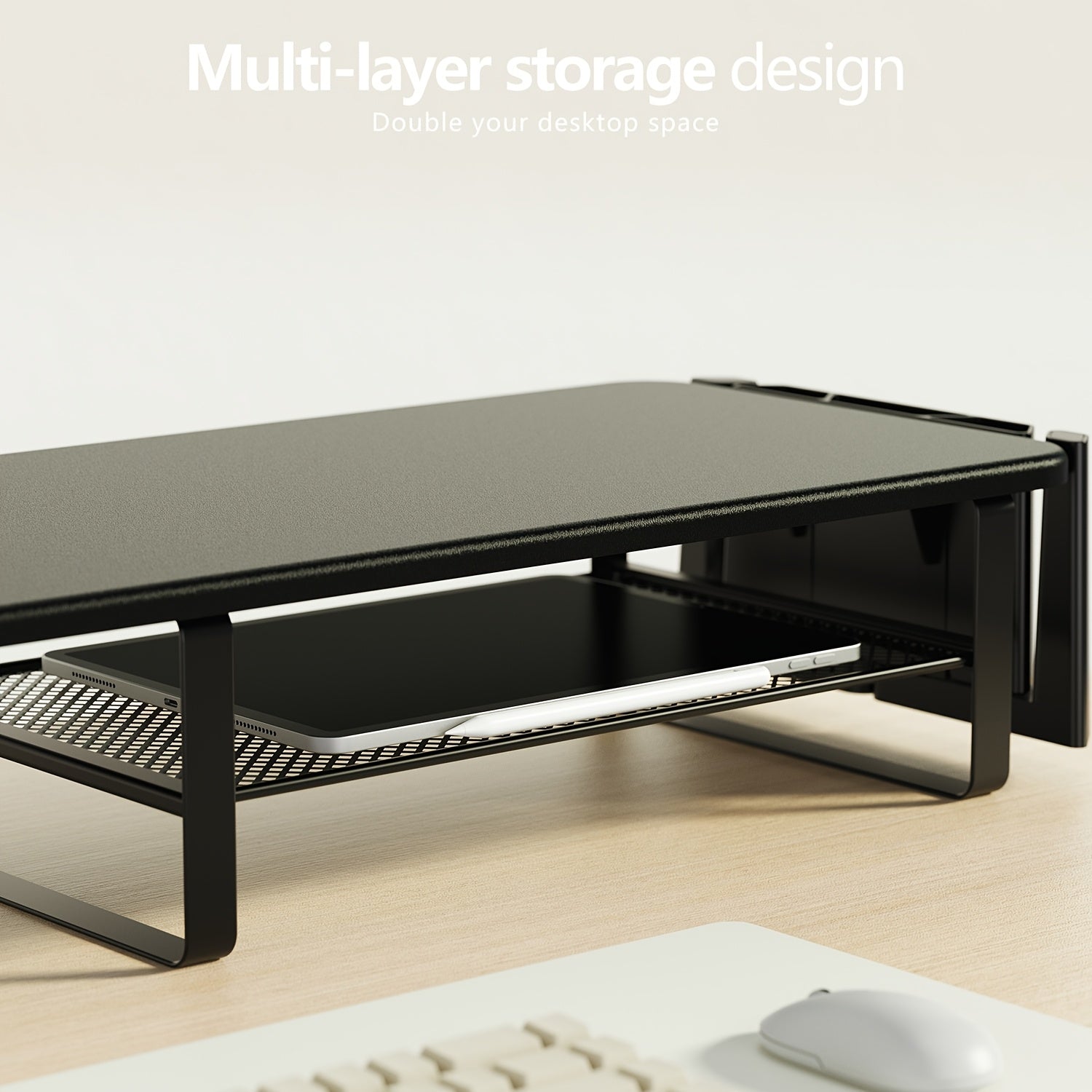 [Monitor Stand Organizer] A Versatile Monitor Stand That Includes a Headset Holder, a Stand for Phones And Tablets, And a Game Controller Holder, Designed to Organize Your Desktop for Computer Monitors, Laptops, Gaming, And Office Use