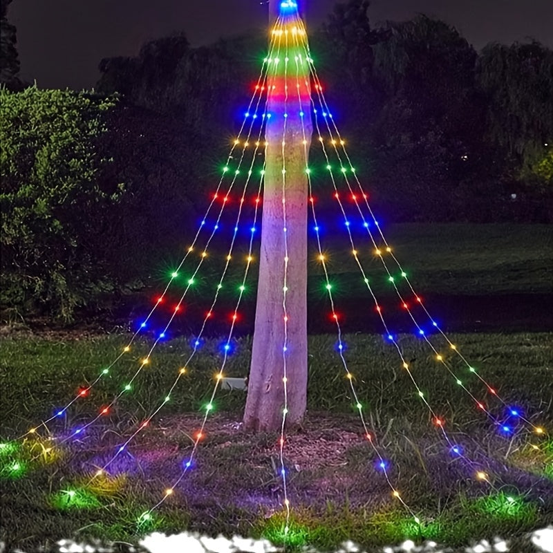 [Christmas Halloween Gifts] A String of Decorative Lights, Powered by USB, with 8 Different Modes of Waterfall Tree Lights. Suitable for Decorating Indoor Scenes, Tents And Party Garlands, As Well As Curtains. Applicable for Festival Decorations, Christma