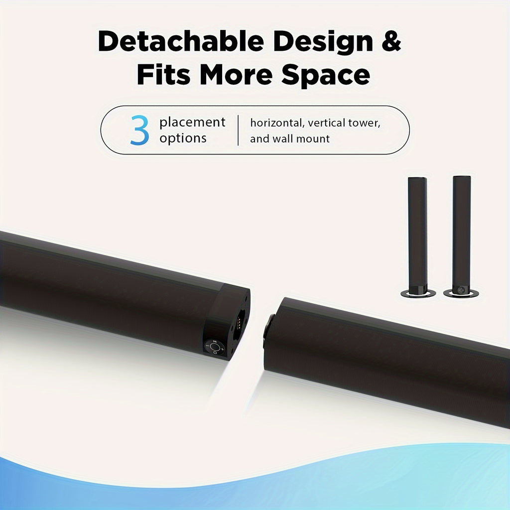 [Sound Bars For TV] Mighty Rock Sound Bars For TV, Smart TV SoundBar Wireless Speaker, Wired & Wireless Sound Bar, Separable Soundbars With ARC/Optical/AUX Connection, 32 Inch, With Infrared Remote Control