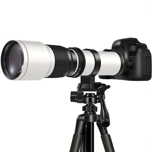 500mm F/8 Manual Focus Telephoto Lens, Canon EF Mount, Compatible with Nikon DSLR Cameras, Zoom Lens with Optical Zoom, T-Mount, with Adapters for Multiple Camera Models