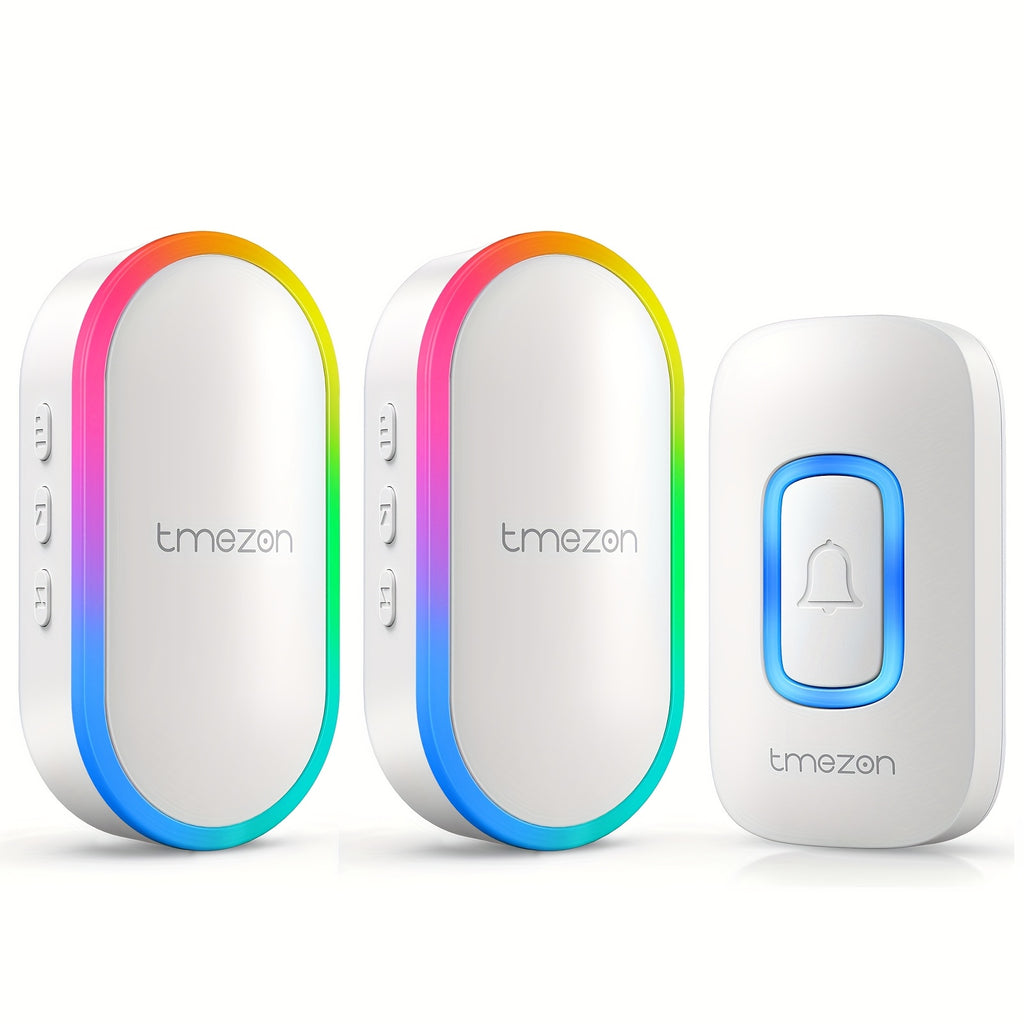 TMEZON Office Call Bell, USB Musical Doorbell Kit, Door Bell Chime, Musical Doorbell, 60 Melodies, 5 Volume Levels, Colourful LED For Home Security Outdoor, Local Warehouse, Mother'S Day Gifts