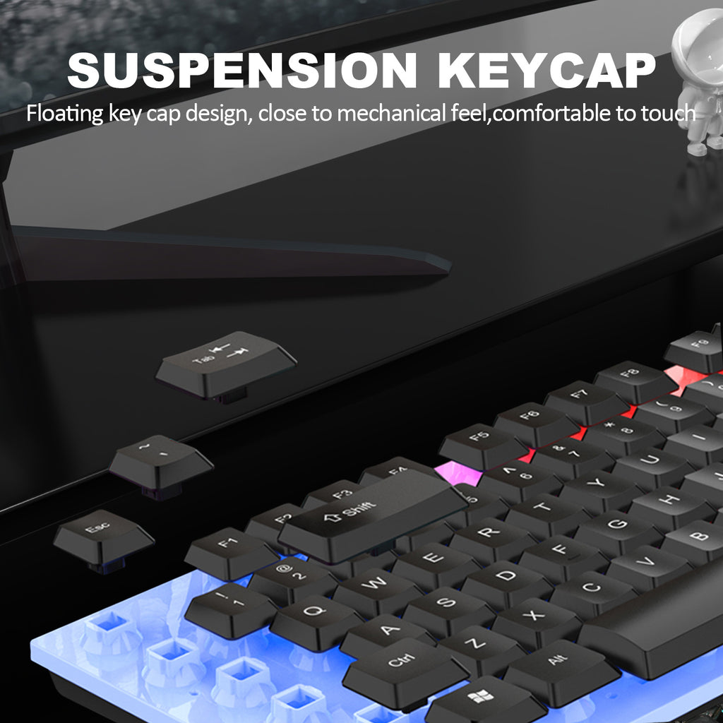 Computer Desktop Gaming Keyboard and Mouse Set Wired USB Keyboard and Mouse Combo with Backlight for PC