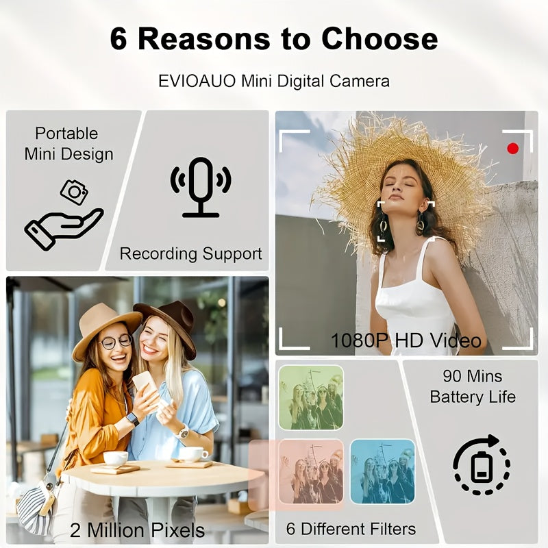 Small Keychain Mini Digital Camera, 16X Zoom Autofocus Shock-proof Point And Shoot Camera With 2.8-inch Screen, Perfect For Travel Vlog, Ideal Birthday Gift For Adults, Friends & Beginners