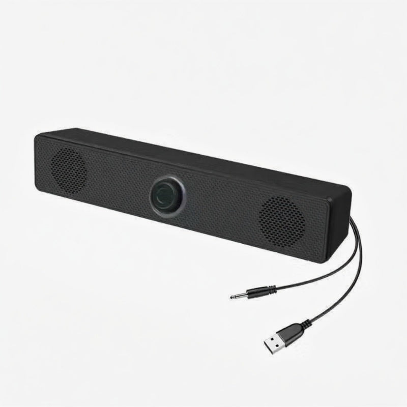 PC Wired Soundbar Speaker, USB Wired Computer Soundbar, Stereo Surround Sound Bar Speaker with Knob Volume Control, No Wireless And Battery, for PC Desktop Laptop Monitor