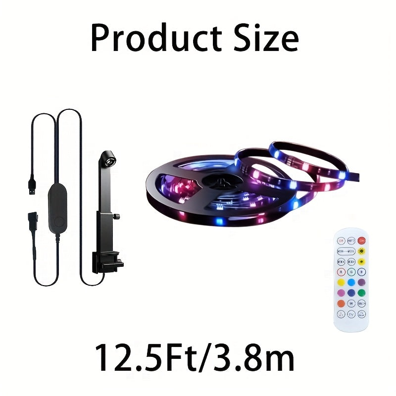 5ft Smart TV LED Backlight with Camera - RGB Color Changing Lights, Sync RGBW Strip, USB-Powered (with Button Battery), Compatible with Smart TVs for Home Theater, Gaming, Video Calls - Ambient Lighting Effects, LED Light for Tv