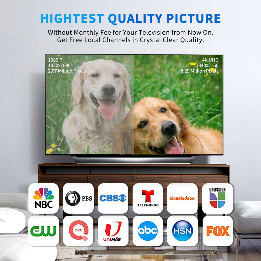 2025 Newest HD TV Antenna up 130 Miles Range-Indoor/Outdoor Antenna Support 4K 1080P All Older TV's & Smart TV, Digital Antenna with Amplifer Signal Booster