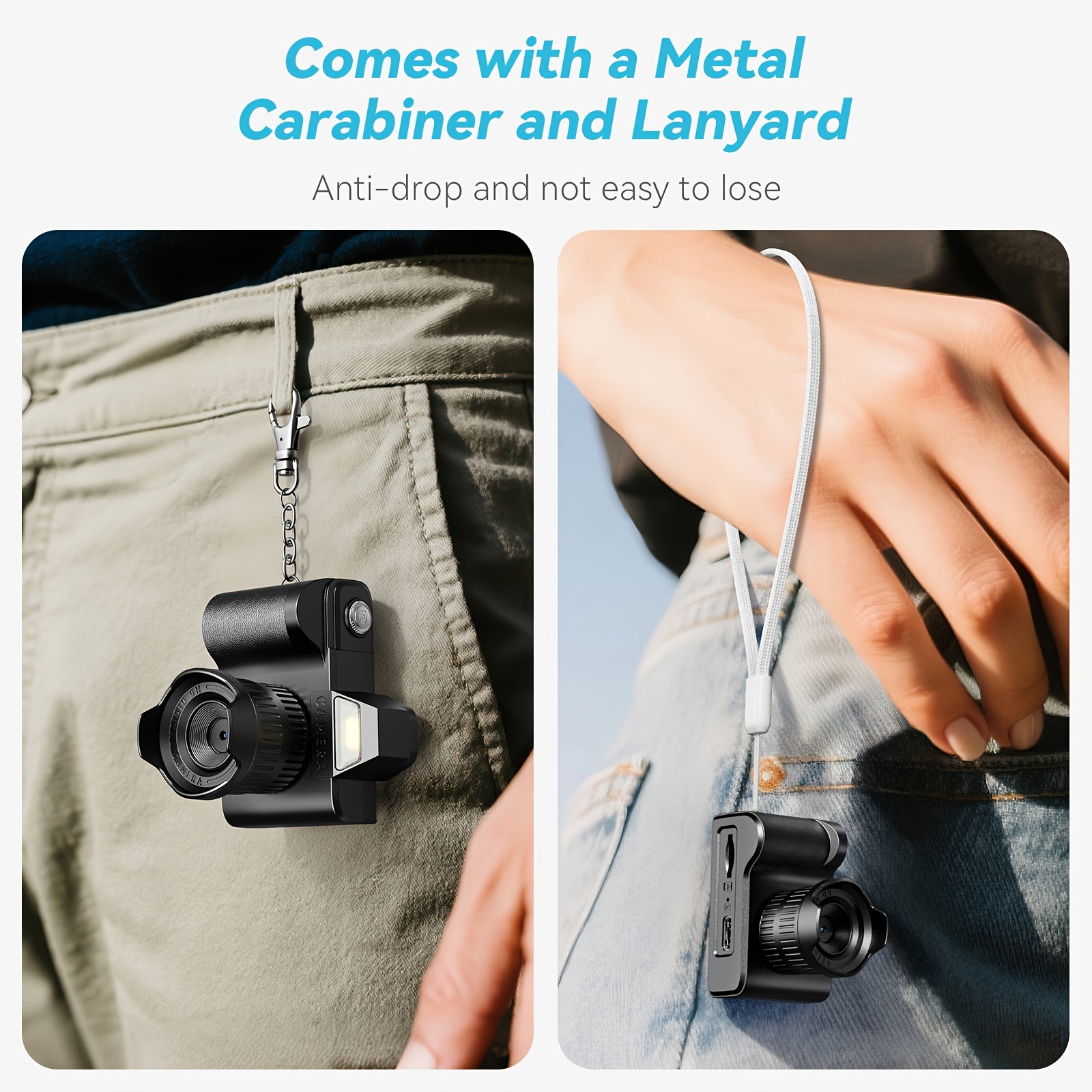 Mini Digital Keychain Camera, Small Keychain Camera Camcorder Micro Compact Portable Recorder Tiny Pixe, 1080P 2MP Mini Thumb Sized Camera Keychain, With 64GB Memory Card, Gift For Girlfriend, Boyfriend