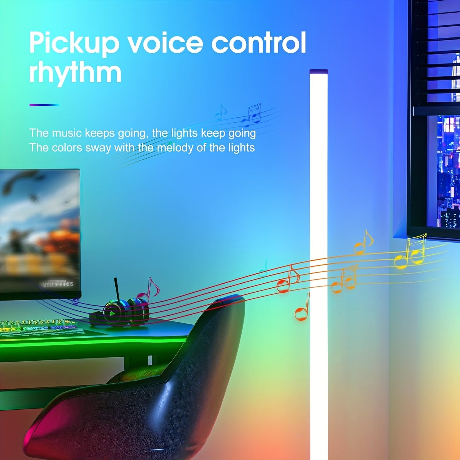 2/1 Pack RGB Floor Lamp Basic, USB 5V LED Corner Lamp, APP & Romote Control, Smart Modern Floor Lamp with Music Sync And 16 Million DIY Colors, Color Changing Standing Lamp for Bedroom Living Room, Room Decor, Halloween Decorations, Bedroom Decor