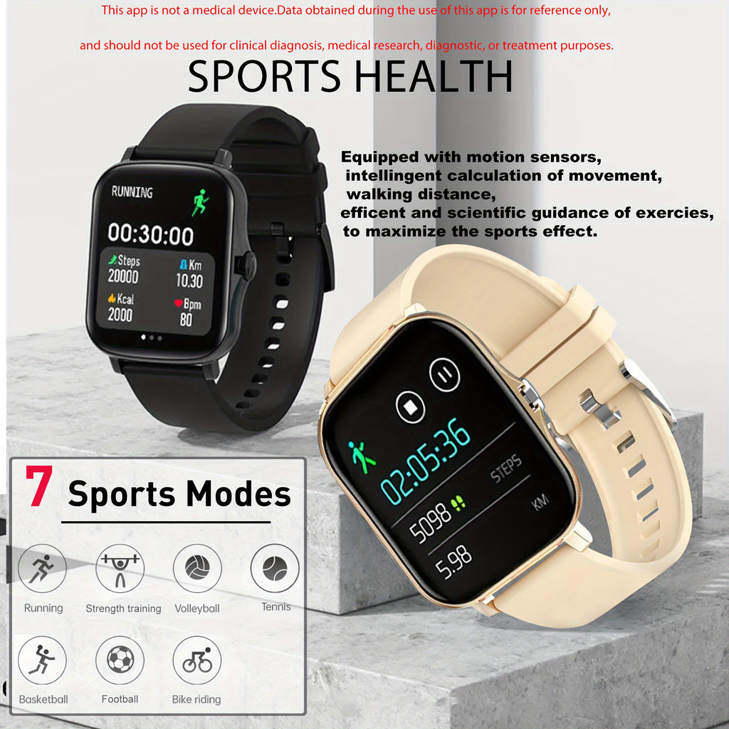 Smart Watch with SMS for Android/Iphone, Fitness Tracking Watch, Sports Mode, Pedometer, Distance, Calories, with Call Function, Multiple Sports Modes, Multiple Interfaces to Choose Freely, Unisex