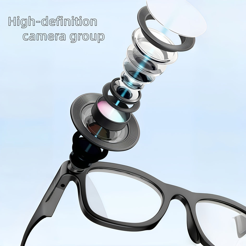 [200MP Dual Cameras] Klzo's Latest Wireless Smart Glasses, Ai-Enabled Camera Glasses with Dual Cameras And 200MP Resolution, Designed for Cycling And Sports Photography. Features Include Ultra-Long Battery Life, High-Fidelity Audio, And Touch-Activated Vo
