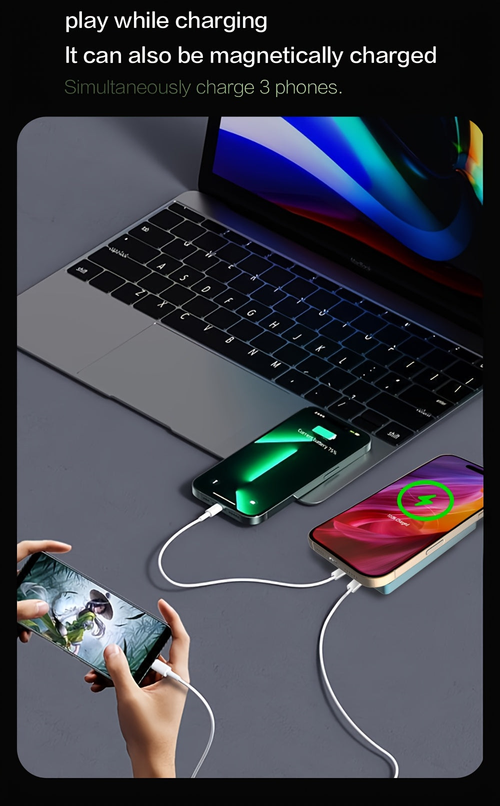 Compact 10000Mah Magnetic Wireless Fast Charging Power Bank, Featuring USB Type C 35W PD, USB 30W Qc 3.0 Fast Charging, Compatible with PPS, Designed for Magsafe Battery Pack