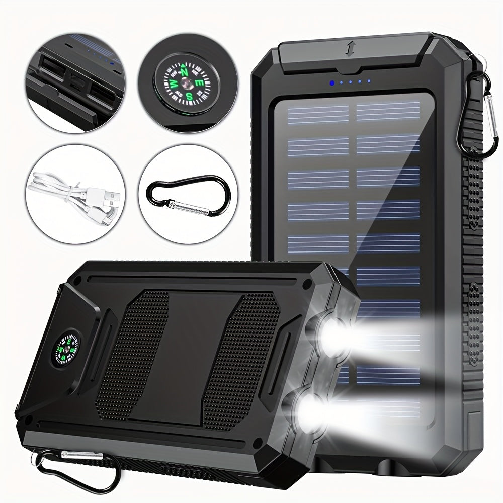 Solar Charger - 45800Mah Power Bank, Portable Solar Phone Battery Panel Charger, QC3.0 Dual USB Port Battery Pack Charger for All Cell Phones & Electronic Devices - Long Lasting, Travel Camping, LED Flashlight