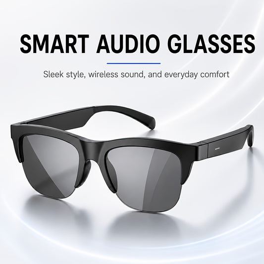 Wireless Smart Audio Glasses, HD Immersive Sound, Built-In Mic for Hands-Free Calling & Music Playback, Lightweight Open-Ear Wireless Eyeglasses, Perfect for Cycling Running Driving Outdoor Sports, Compatible with IOS Android