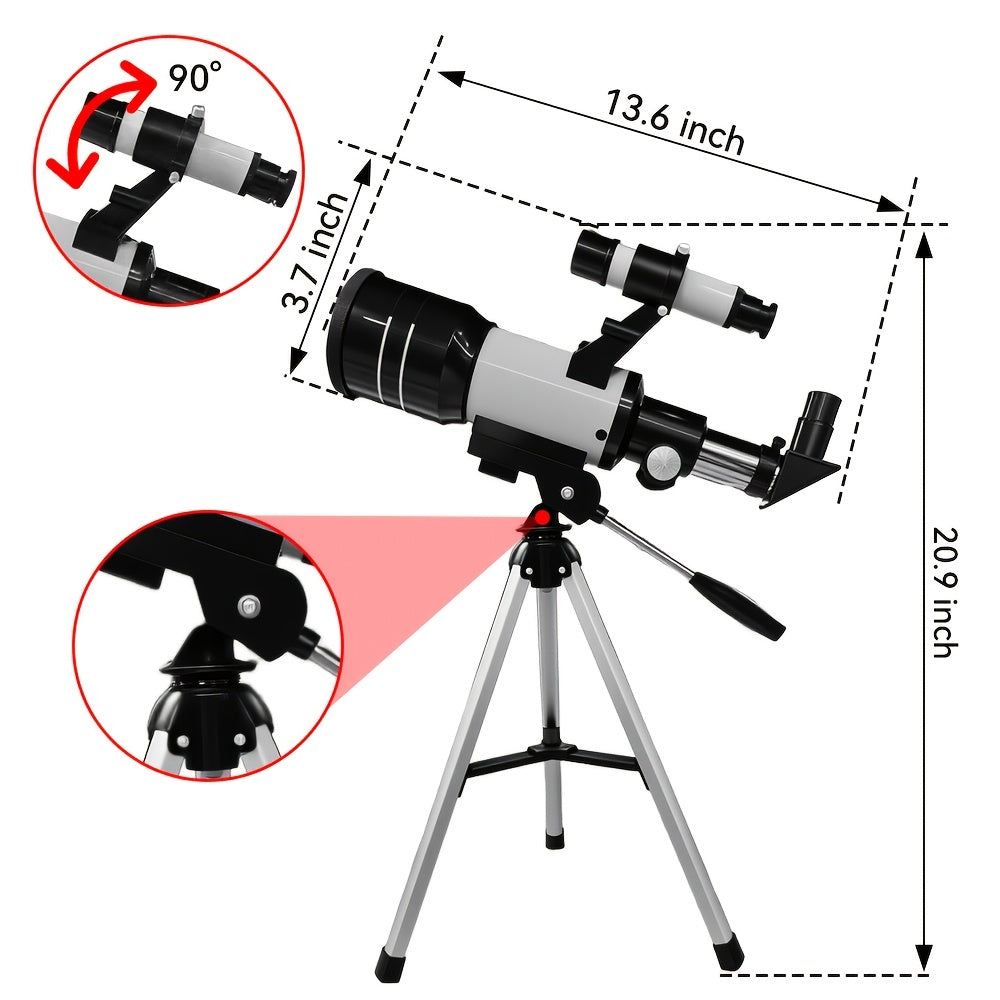 150x Telescope, 70mm Aperture Telescope, High Magnification, Portable Astronomical Telescope, with Tripod, Mobile Phone Photography Available, Night Sky Star Moon Viewing, Outdoor Nature Observation Educational Gift for Space Science Lovers