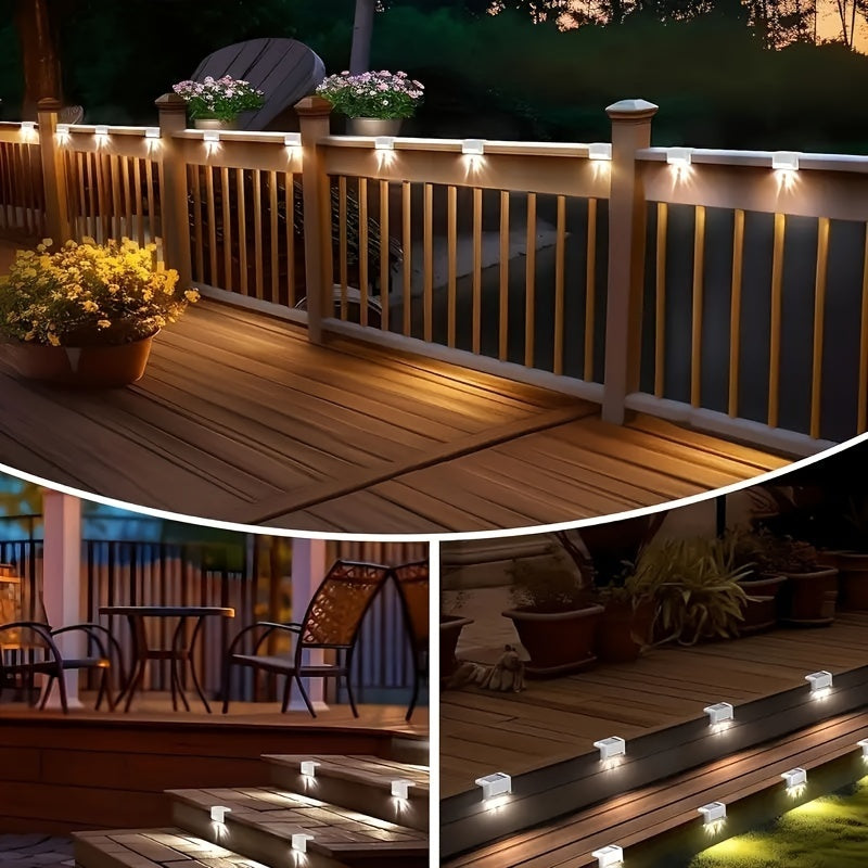 [Solar LED Roof Lights] Solar Deck Light 32pack/16pack/8pack Solar LED Roof Lights, Automatic Switch on and Off, 12-hour Lighting of Outdoor Stairs, 800mAh Fences and Passages, Warm White Light, Easy to Install, Very Suitable for Commercial Spaces Such as