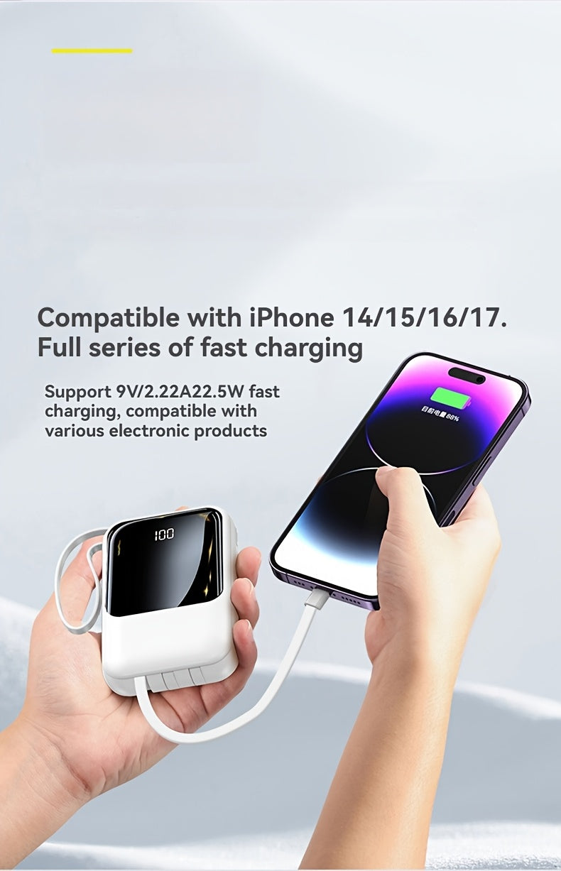 2026 New Model, 21000mAh Mini Power Bank, 5W Slow Charging - 22.5W Fast Charging Power Bank, Ultra-thin LED Display Mobile Charger, Compact External Battery Pack Phone Charger, Holiday Gift, High-capacity Power Bank, Compatible with Various