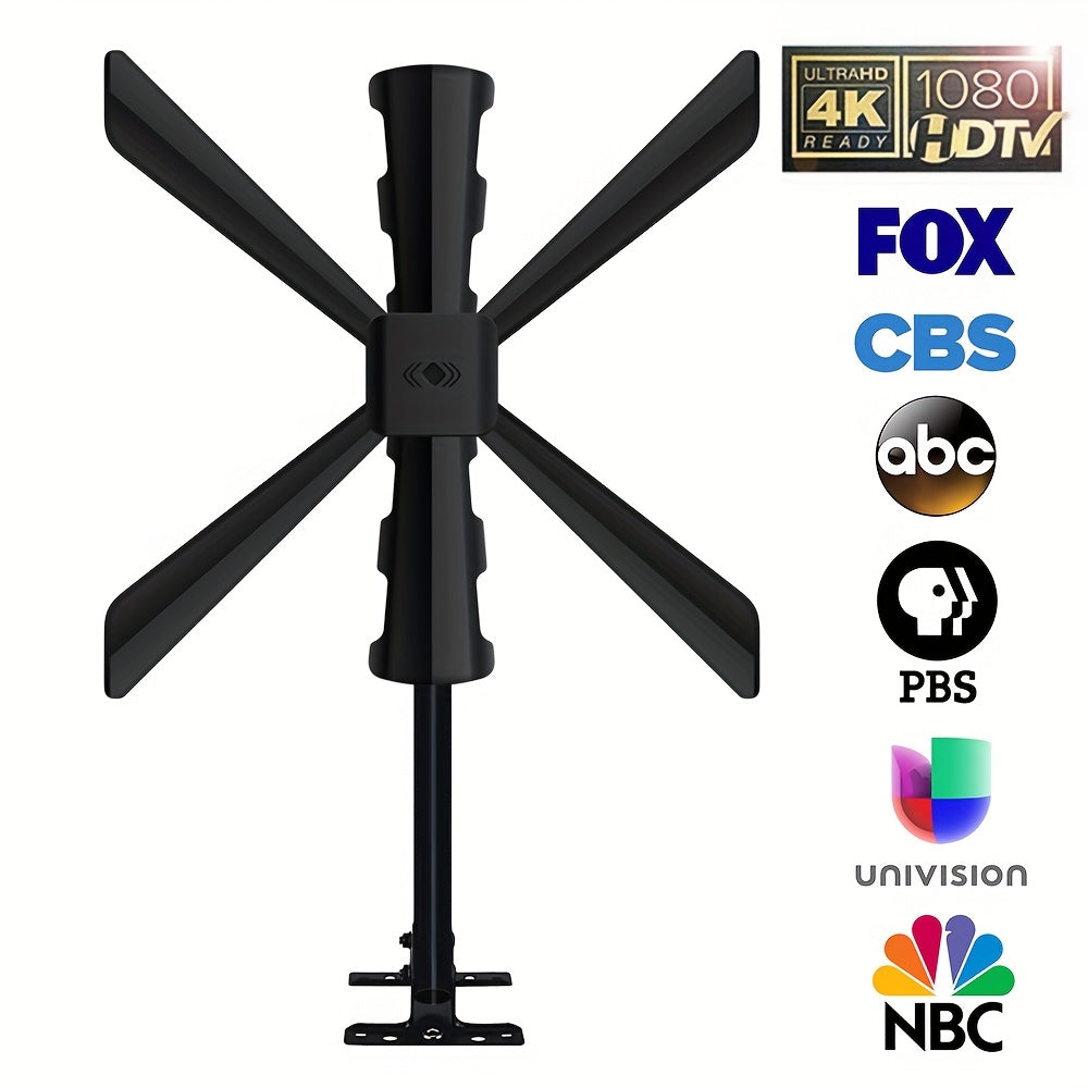 2026 TV Antenna for Tv Antenna Indoor/Outdoor Up to 150+ Miles Range, for Local Channel with J Mount Included for Attic or Outdoor(Black)