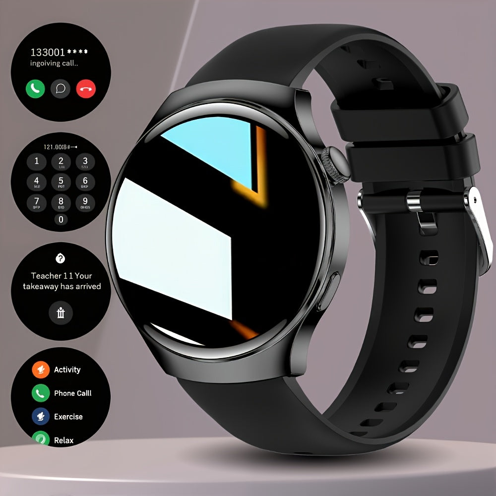 Watch 4 Pro Smart Watch Wireless Call, Smartwatch for Men Women, Weather Alerts, Music Playback Control, Message Notifications, Step Counter, Calorie Tracking, Men'S Business Style Smart Watch, Compatible with Android And Iphone